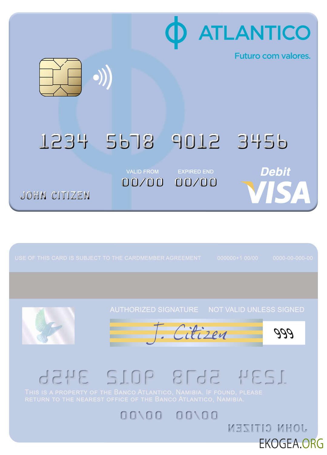 Carte de débit visa Banco Atlantico en Namibie
